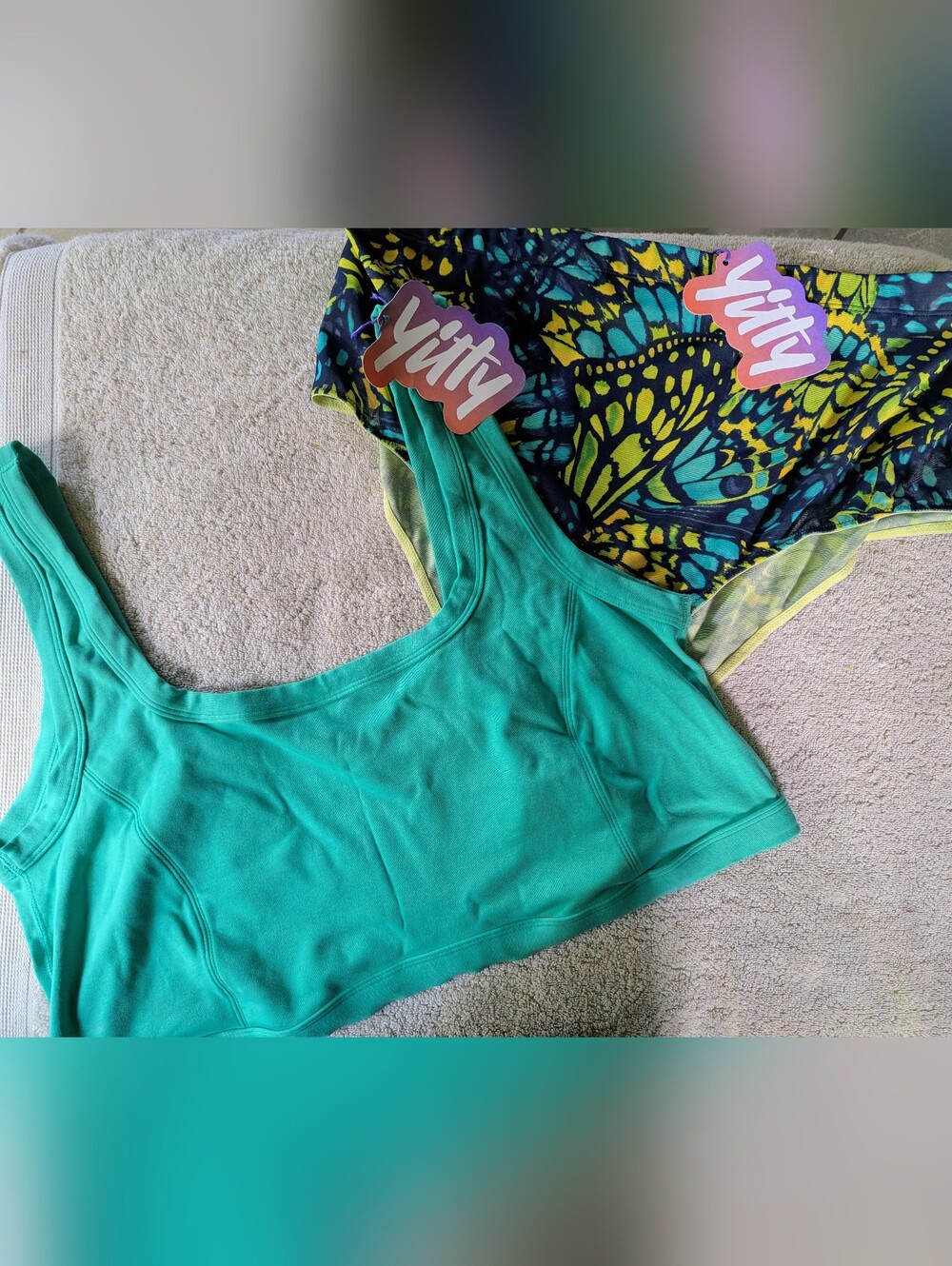 NWT Yitty Sports Bra And High Waist Brief Set 4X/3X Butterfly Print $45